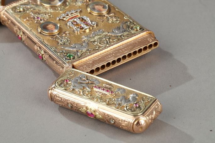 A 19th Century Gold and Silver, Diamonds and Gemstones cigarette of the Duc de Morny | MasterArt